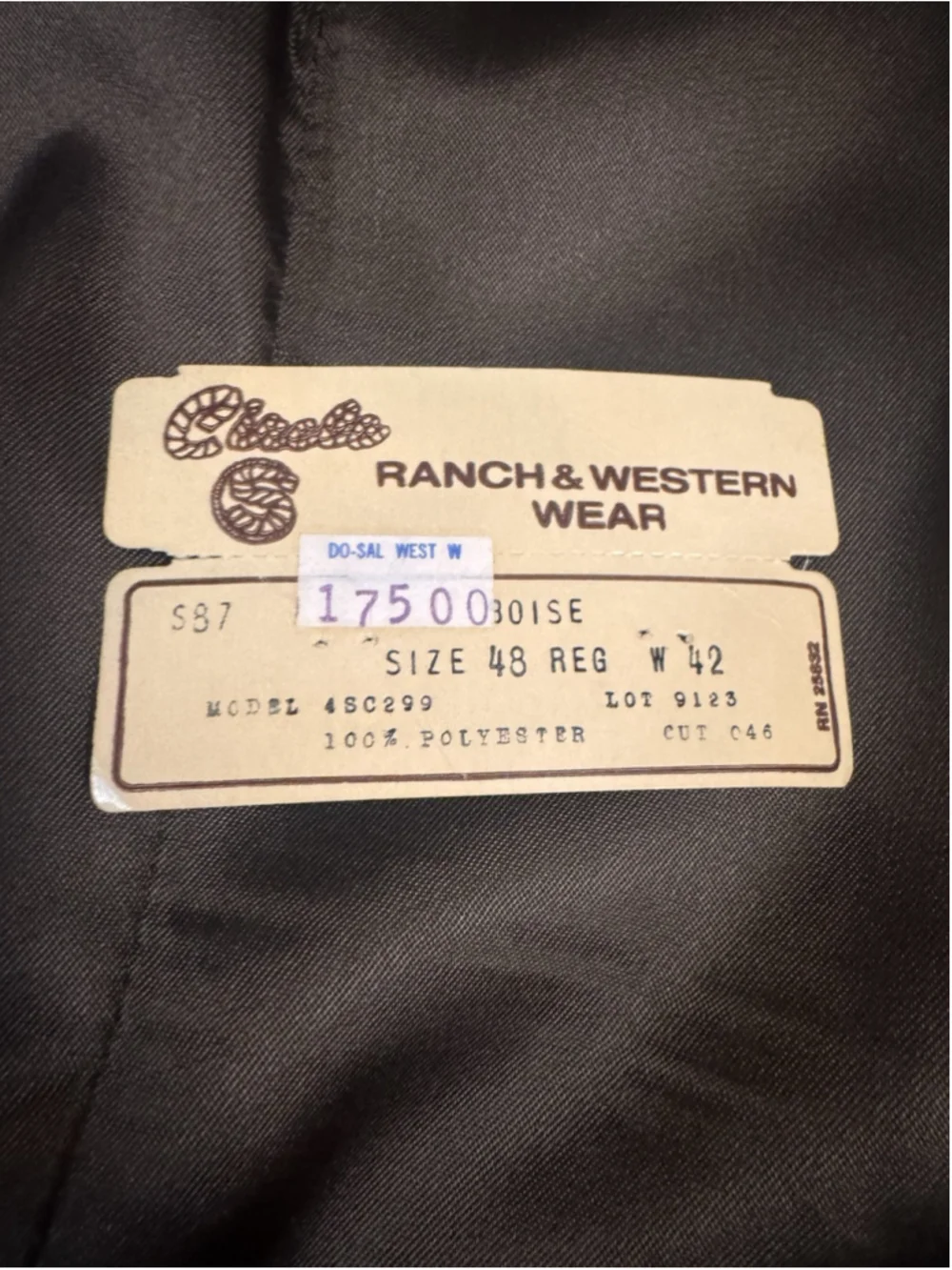 Vintage 1988 Circle S Men's Western Jacket - 42R Brown Tan Shimmer Fleece Panel